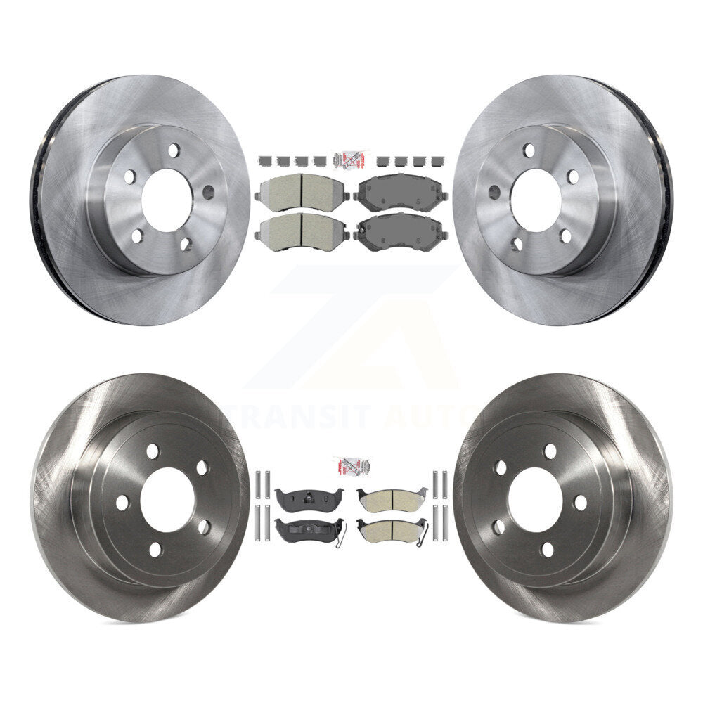 Front Rear Semi-Metallic Pads And Disc Brake Rotors Kit For 2003-2007 Jeep Liberty K8A-101749