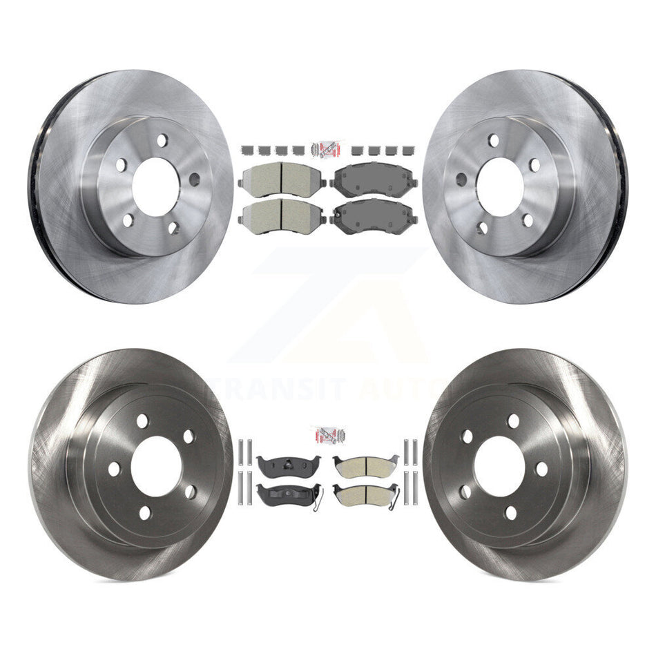 Front Rear Semi-Metallic Pads And Disc Brake Rotors Kit For 2003-2007 Jeep Liberty K8A-101749