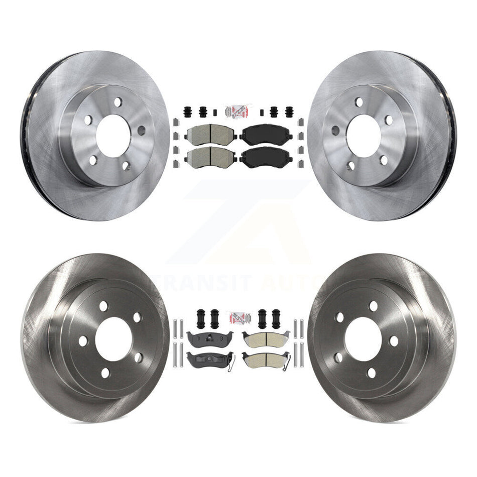 Front Rear Semi-Metallic Pads And Disc Brake Rotors Kit For 2003-2007 Jeep Liberty K8A-101750