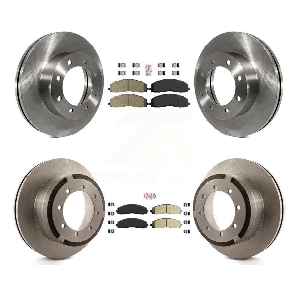 Front Rear Semi-Metallic Pad & Disc Brake Rotor Kit For Ford F-350 Super Duty F-250 F-450 K8A-101762