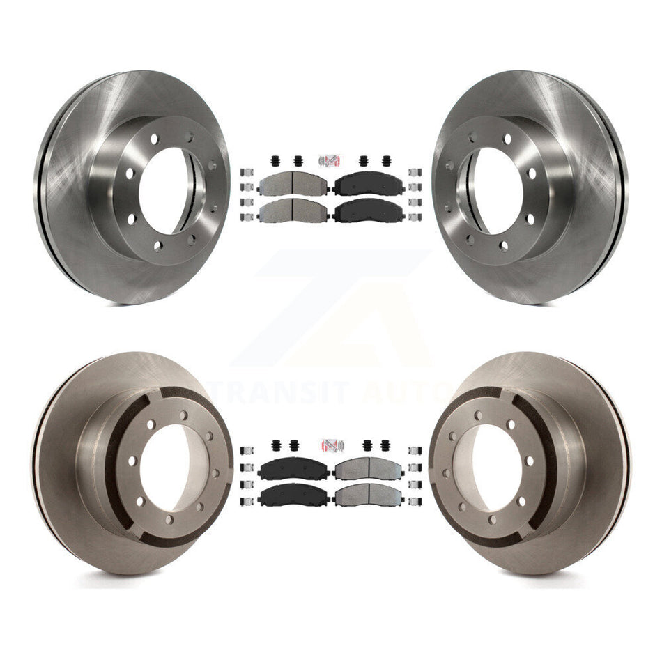 Front Rear Semi-Metallic Pad & Disc Brake Rotor Kit For Ford F-350 Super Duty F-250 F-450 K8A-101765