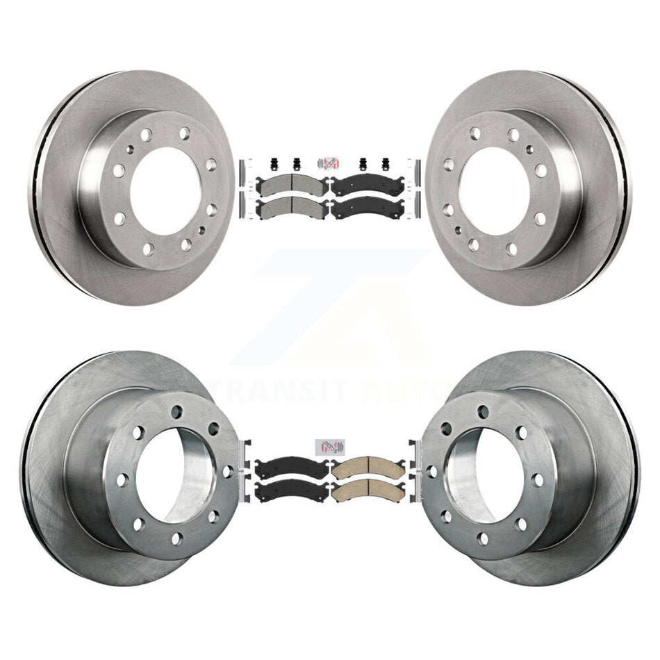Front Semi-Metallic Rear Ceramic Pad Brake Rotors Kit For Chevrolet GMC Silverado 3500 HD K8A-102077