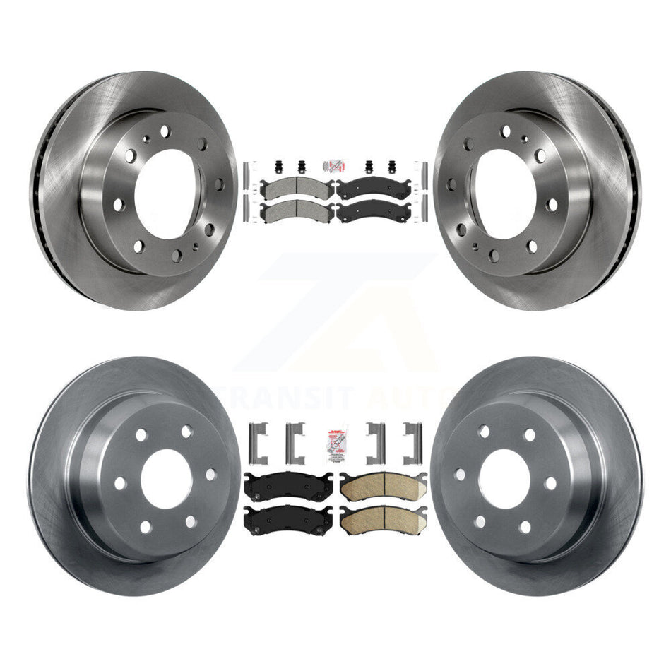 Front Semi-Metallic Rear Ceramic Pad Brake Rotors Kit For Chevrolet Silverado 2500 HD GMC K8A-102099