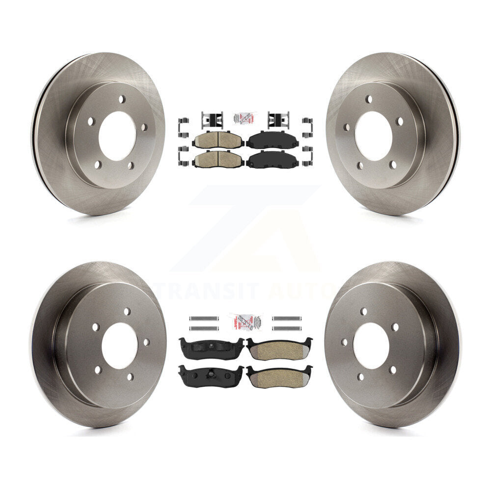 Front Ceramic Rear Semi-Metallic Pads And Disc Brake Rotors Kit For Ford F-150 4WD K8A-102117