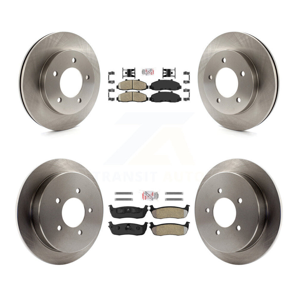 Front Ceramic Rear Semi-Metallic Pads And Disc Brake Rotors Kit For Ford F-150 4WD K8A-102117
