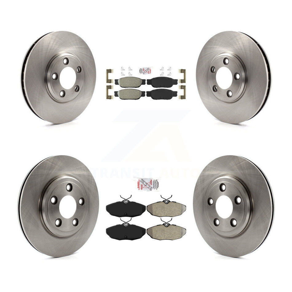 Front Rear Semi-Metallic Pad Disc Brake Rotors Kit For Ford Thunderbird Lincoln LS Jaguar K8A-102119