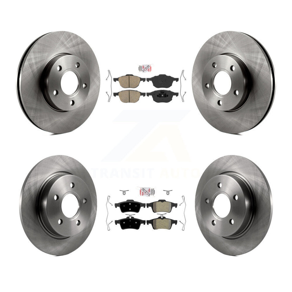 Front Ceramic Rear Semi-Metallic Pads And Disc Brake Rotors Kit For Ford Focus K8A-102124