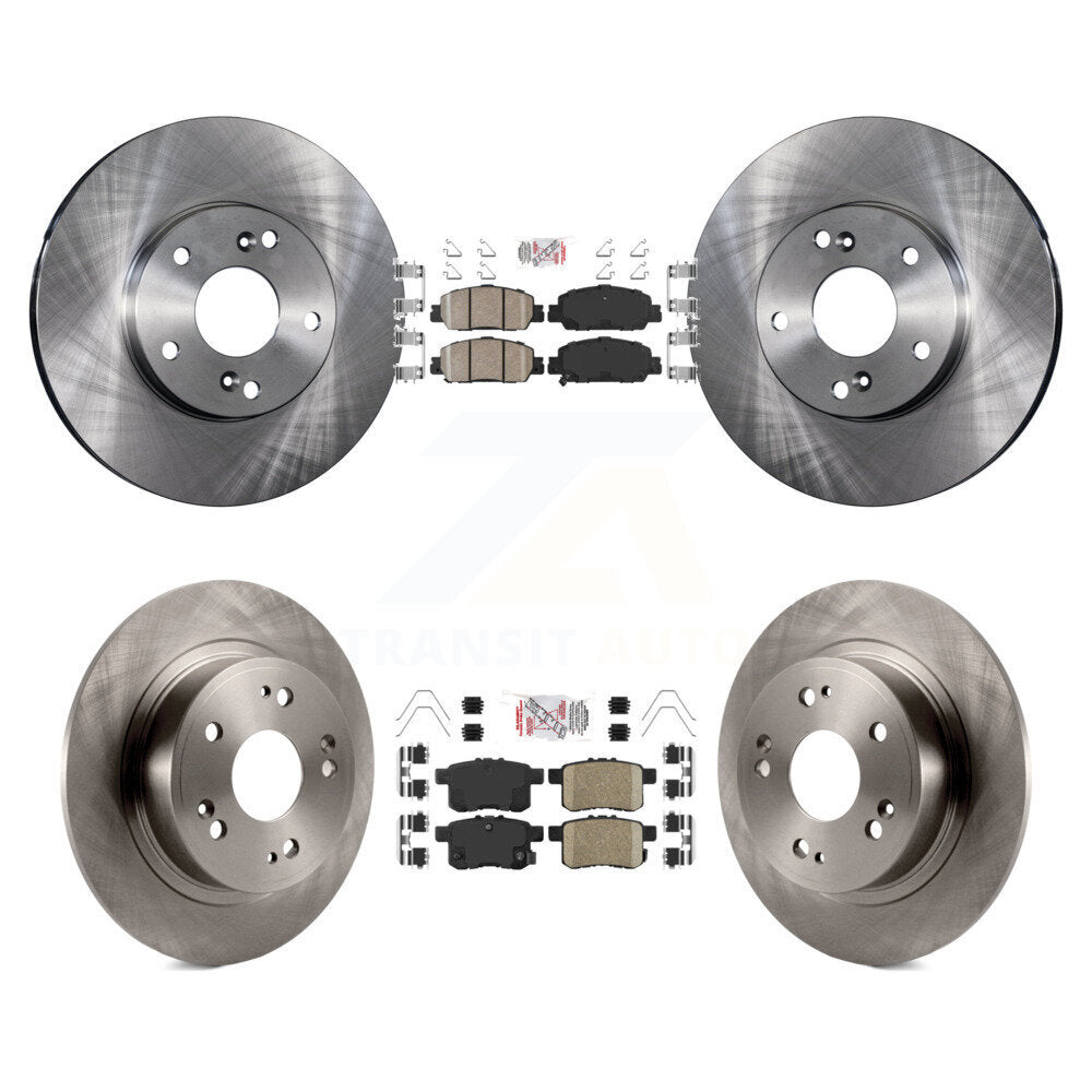 Front Rear Ceramic Pads And Disc Brake Rotors Kit For 2016 Honda Accord LX-S with 2.4L K8A-102381