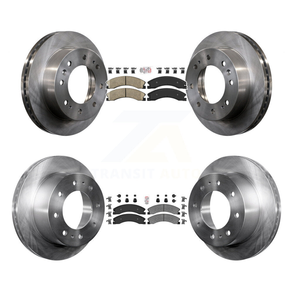 Front Ceramic Rear Semi-Metallic Pad And Brake Rotor Kit For GMC Chevrolet Sierra 2500 HD K8A-102428