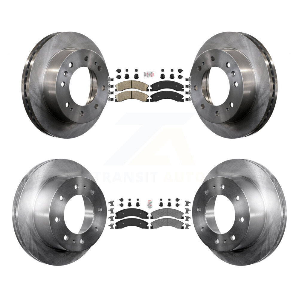 Front Ceramic Rear Semi-Metallic Pad And Brake Rotor Kit For GMC Chevrolet Sierra 2500 HD K8A-102434