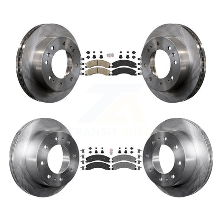 Front Ceramic Rear Semi-Metallic Pad And Brake Rotor Kit For GMC Chevrolet Sierra 2500 HD K8A-102434