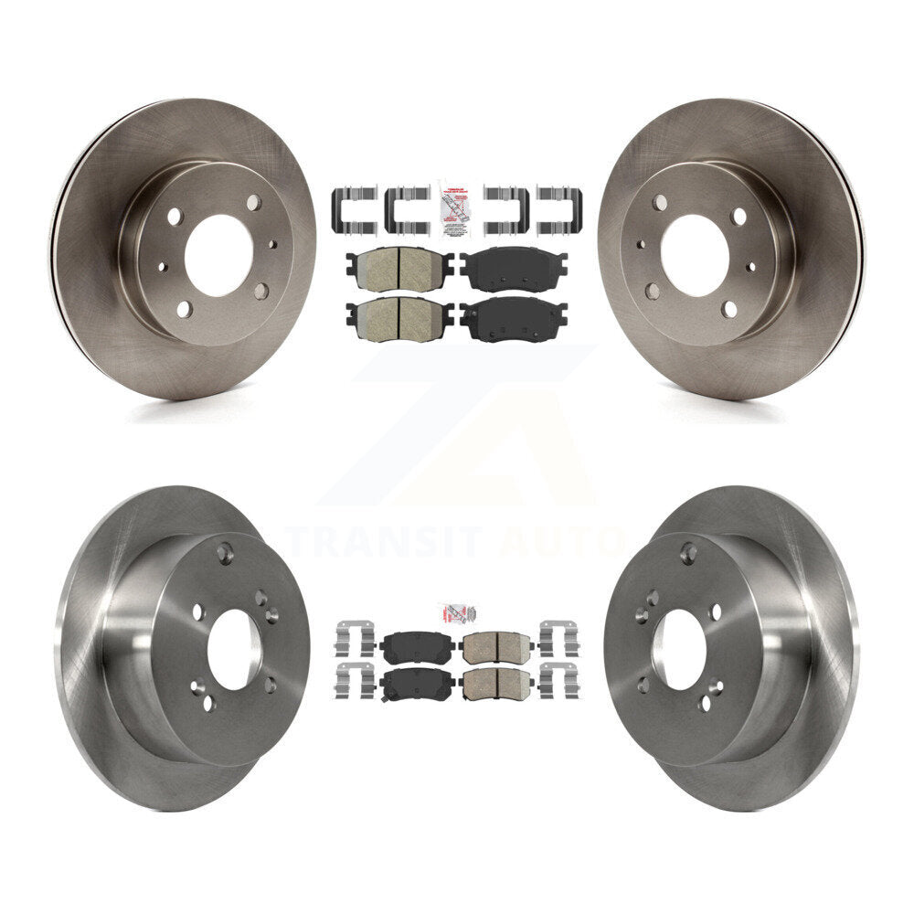 Front Semi-Metallic Rear Ceramic Pad & Brake Rotors Kit For 2006 Hyundai Accent Hatchback K8A-102528