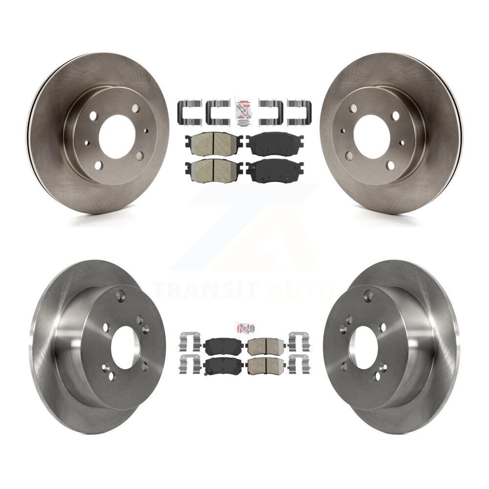Front Semi-Metallic Rear Ceramic Pad & Brake Rotors Kit For 2006 Hyundai Accent Hatchback K8A-102528
