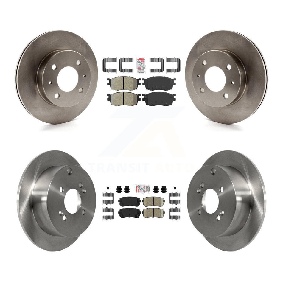 Front Semi-Metallic Rear Ceramic Pad & Brake Rotors Kit For 2006 Hyundai Accent Hatchback K8A-102529