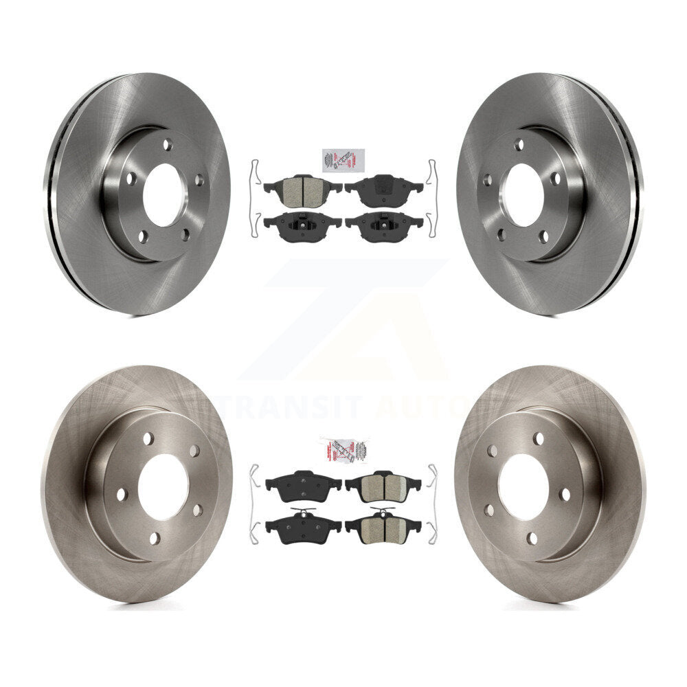Front Semi-Metallic Rear Ceramic Pads And Disc Brake Rotors Kit For Mazda 3 Sport K8A-102625