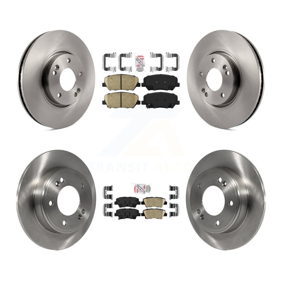 Front Rear Ceramic Pad & Disc Brake Rotor Kit For 2013-2015 Hyundai Veloster Turbocharged K8A-102891