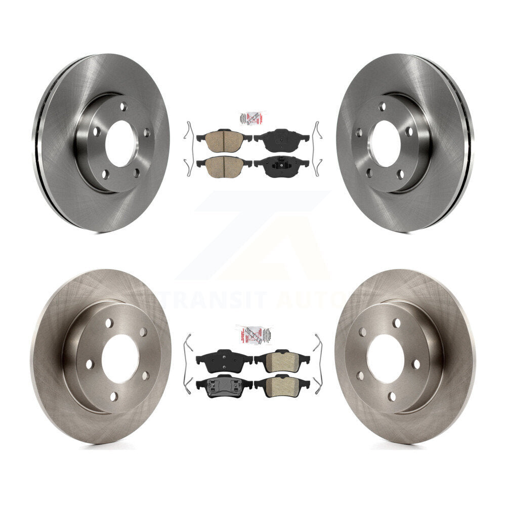 Front Ceramic Rear Semi-Metallic Pad And Disc Brake Rotors Kit For 2004-2005 Mazda 3 2.0L K8A-103094