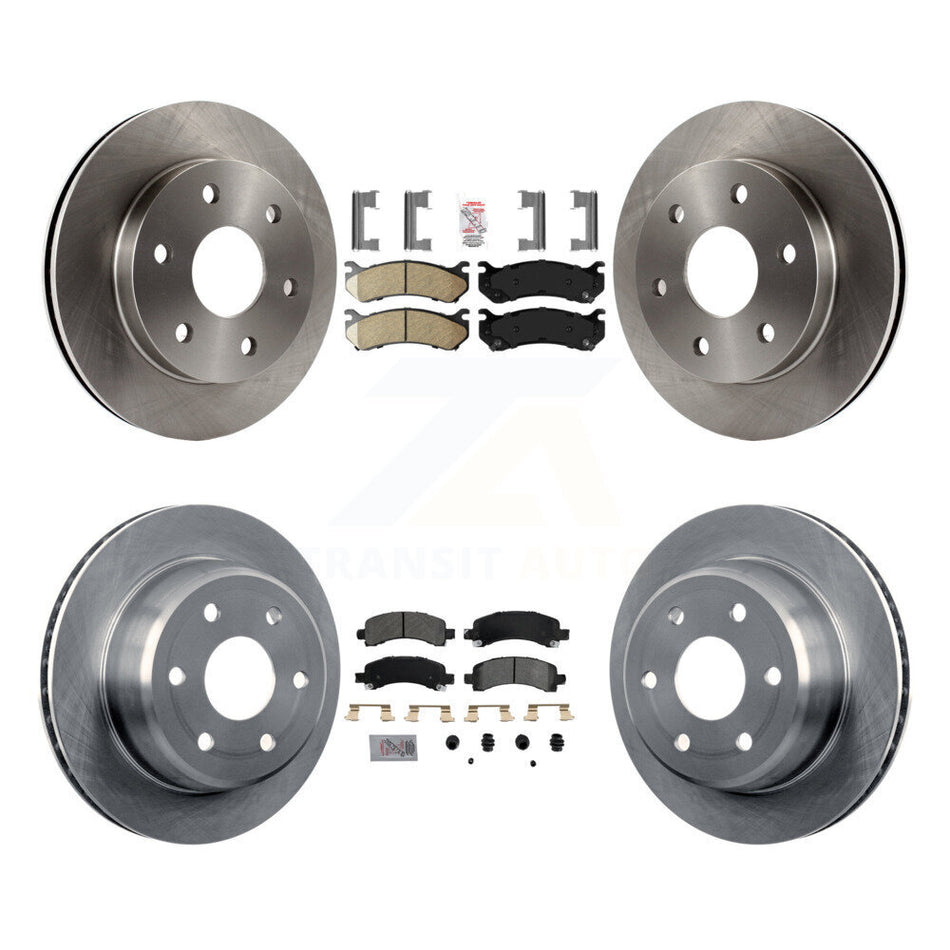 Front Ceramic Rear Semi-Metallic Pad Brake Rotors Kit For Chevrolet Avalanche 1500 GMC XL K8A-103240