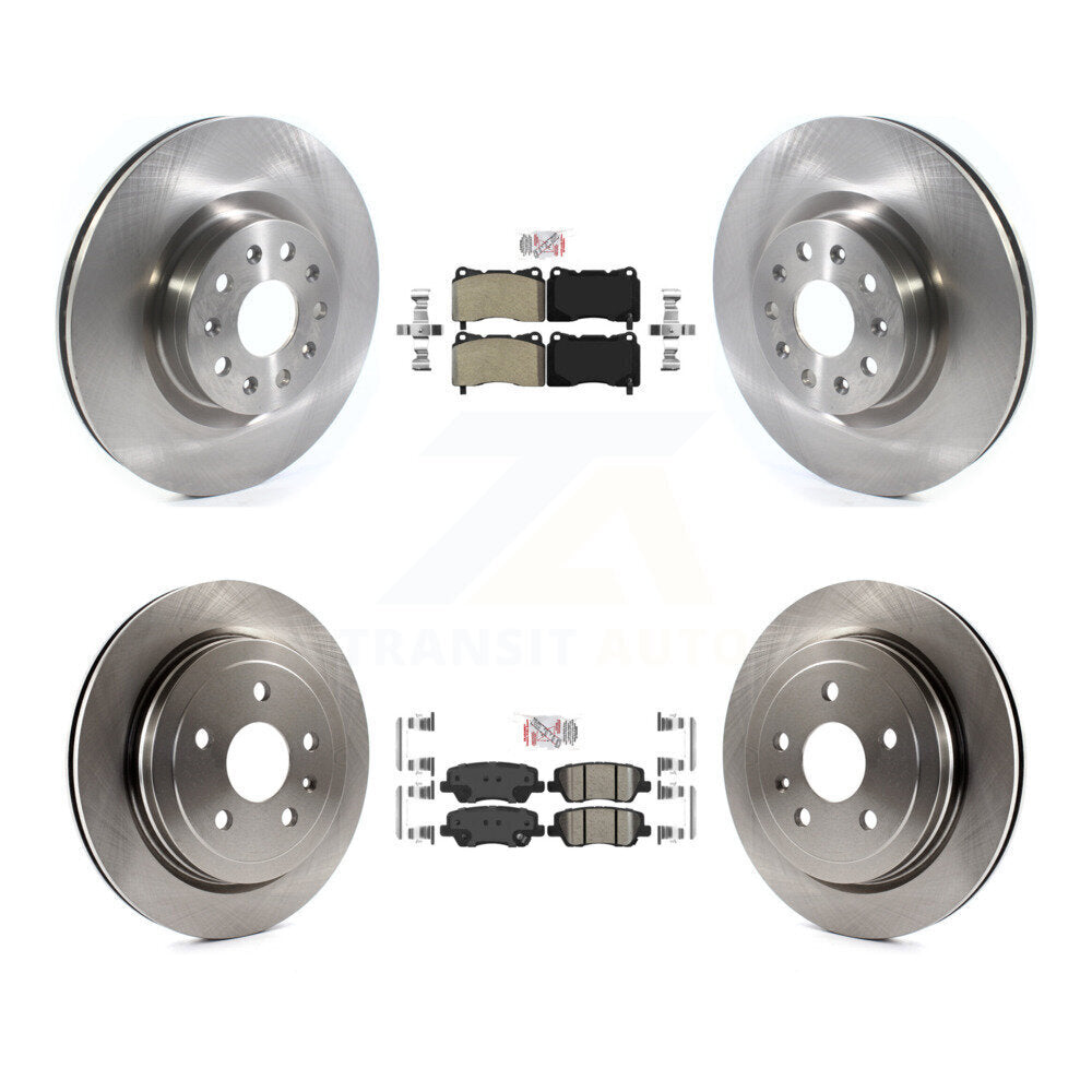 Front Semi-Metallic Rear Ceramic Pads And Disc Brake Rotors Kit For Cadillac CTS K8A-103334