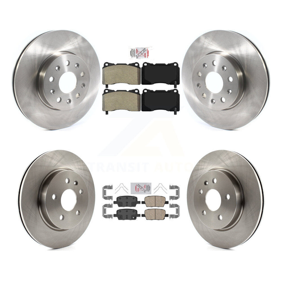 Front Semi-Metallic Rear Ceramic Pad & Brake Rotors Kit For Chevrolet Camaro Cadillac CT6 K8A-103340