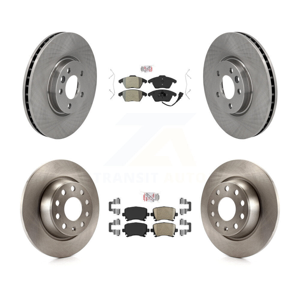 Front Semi-Metallic Rear Ceramic Pads And Disc Brake Rotors Kit For Volkswagen CC K8A-103418