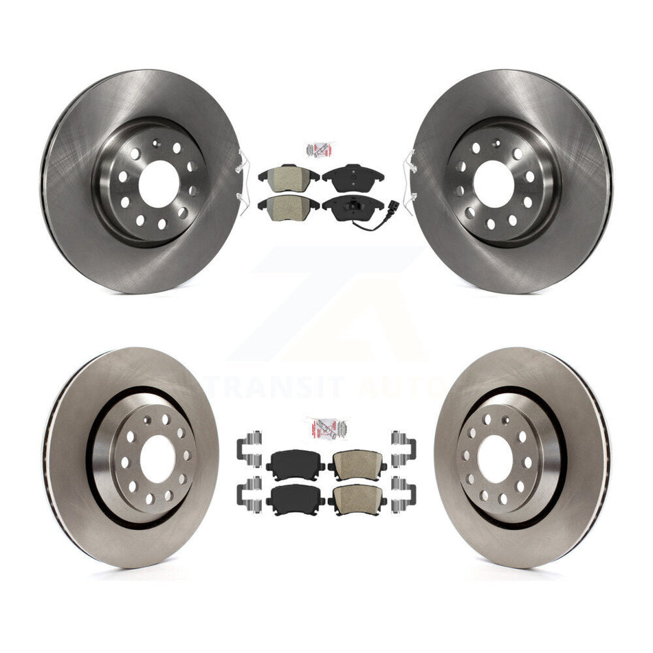Front Semi-Metallic Rear Ceramic Pads And Disc Brake Rotors Kit For Volkswagen Passat CC K8A-103430