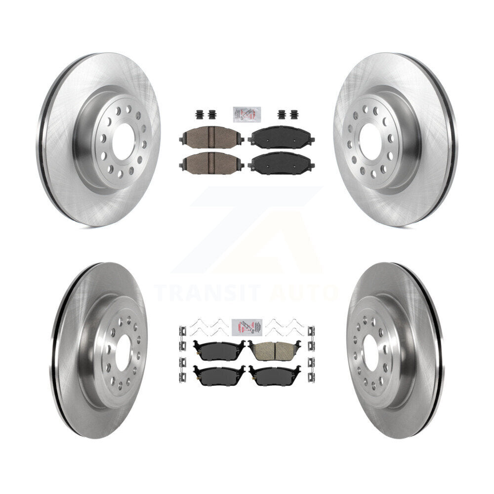 Front Semi-Metallic Rear Ceramic Pads And Disc Brake Rotors Kit For Ram 1500 K8A-103437