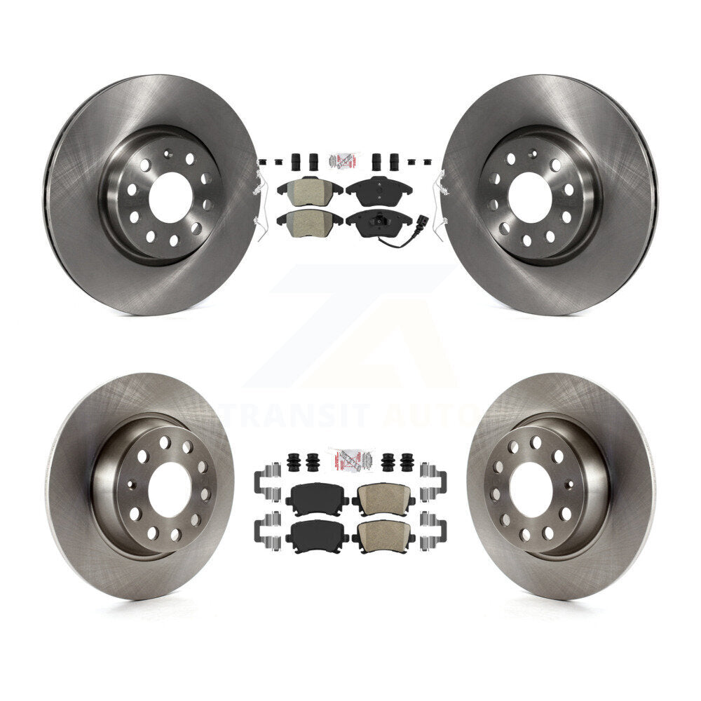 Front Semi-Metallic Rear Ceramic Pad & Brake Rotor Kit For Volkswagen GTI Passat Eos Audi K8A-103449