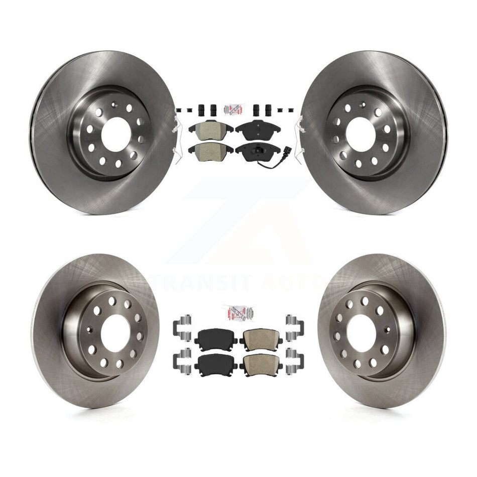 Front Semi-Metallic Rear Ceramic Pad & Brake Rotor Kit For Volkswagen GTI Passat Eos Audi K8A-103450
