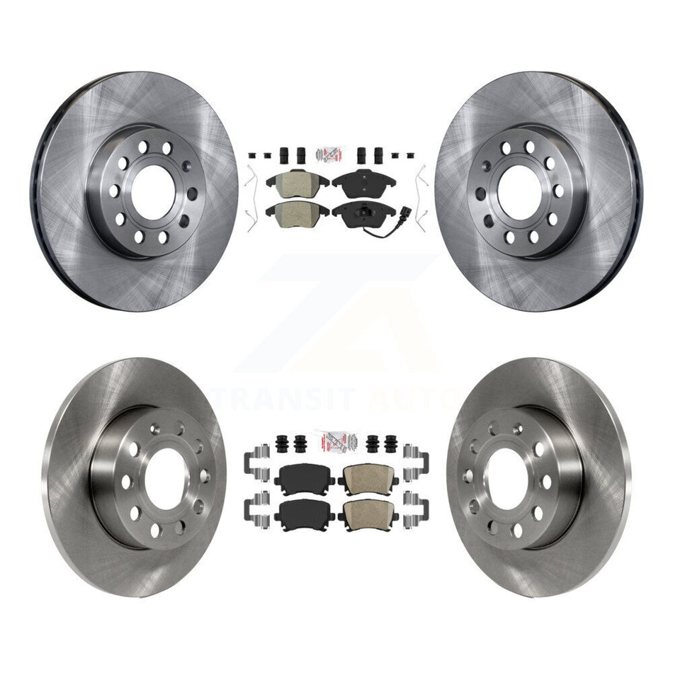 Front Semi-Metallic Rear Ceramic Pads And Disc Brake Rotors Kit For Volkswagen Rabbit K8A-103621