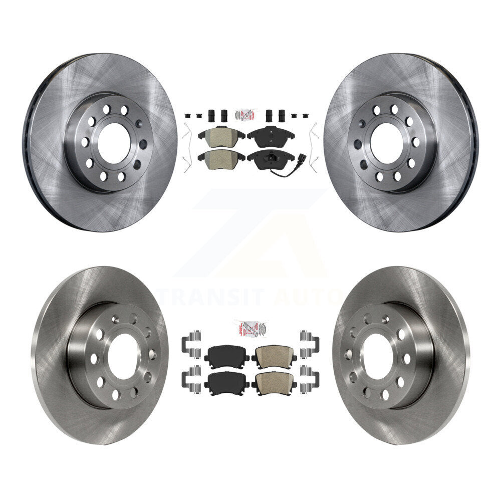 Front Semi-Metallic Rear Ceramic Pads And Disc Brake Rotors Kit For Volkswagen Rabbit K8A-103622