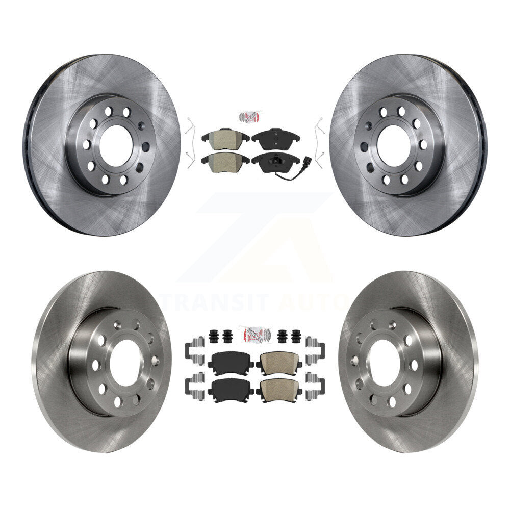 Front Semi-Metallic Rear Ceramic Pads And Disc Brake Rotors Kit For Volkswagen Rabbit K8A-103623