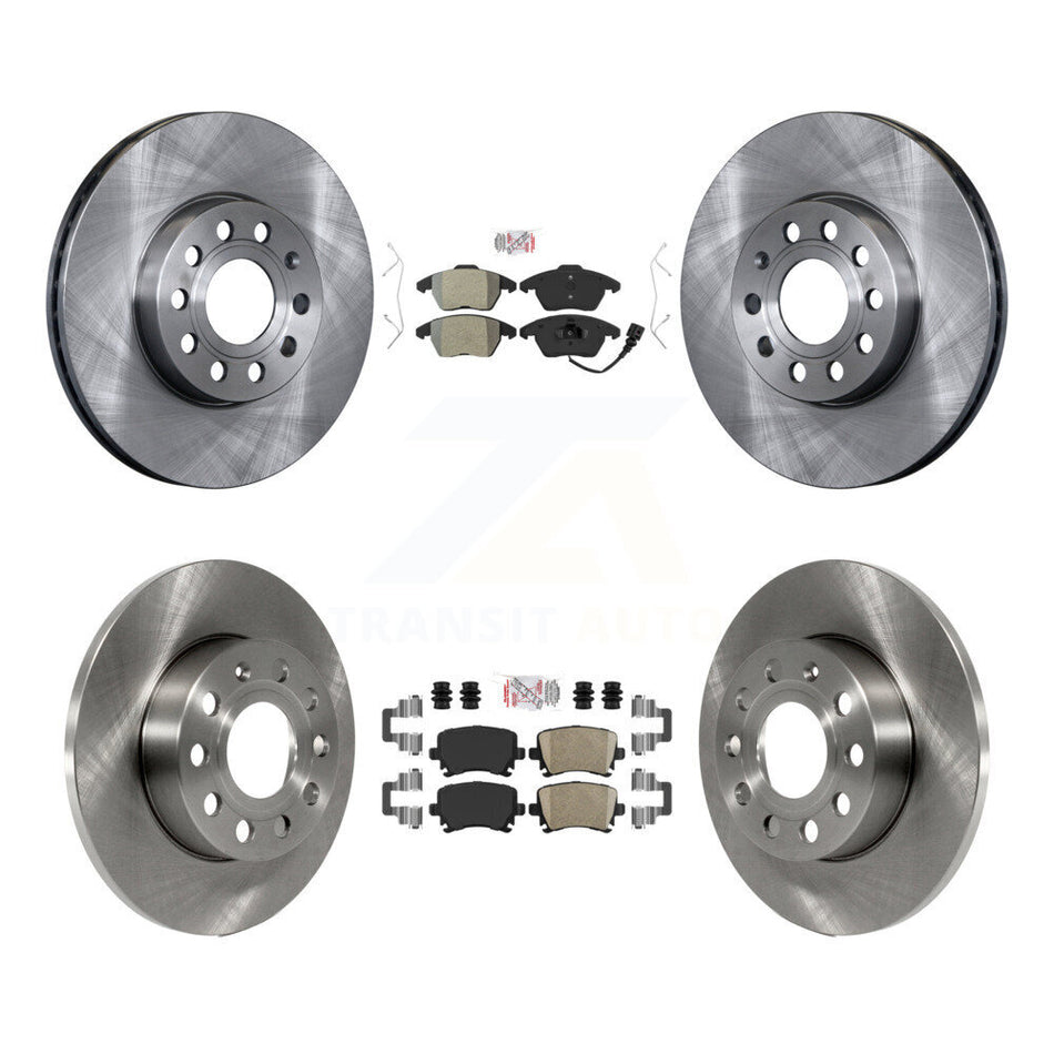Front Semi-Metallic Rear Ceramic Pads And Disc Brake Rotors Kit For Volkswagen Rabbit K8A-103623