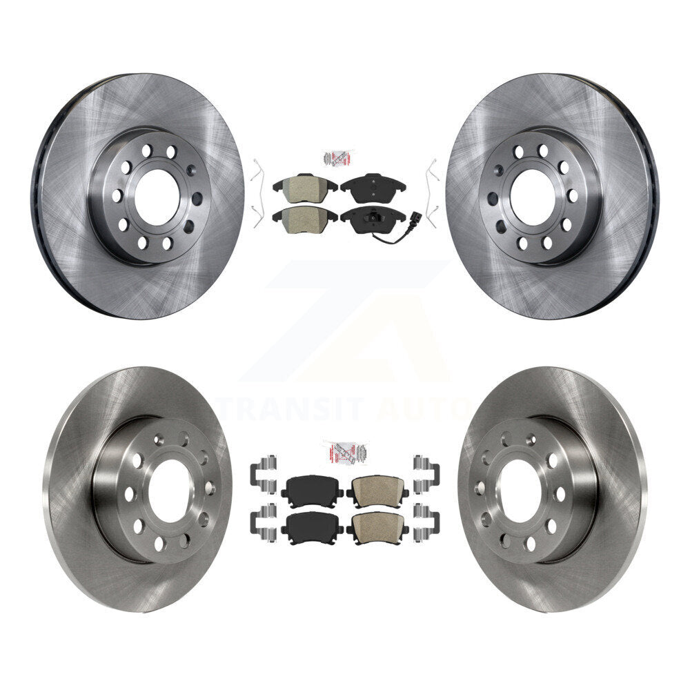 Front Semi-Metallic Rear Ceramic Pads And Disc Brake Rotors Kit For Volkswagen Rabbit K8A-103624