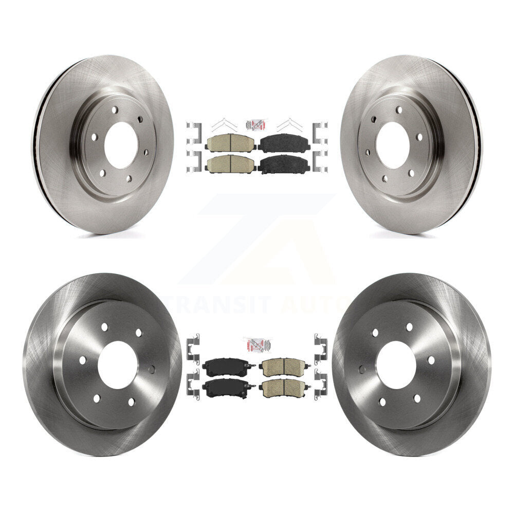 Front Rear Ceramic Pad Disc Brake Rotors Kit For 2017-2019 Nissan Armada With Solid Rotor K8A-103632