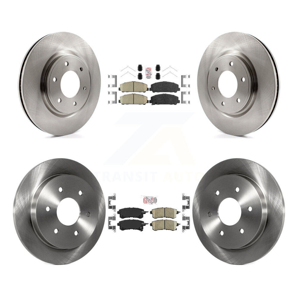 Front Rear Ceramic Pad Disc Brake Rotors Kit For 2017-2019 Nissan Armada With Solid Rotor K8A-103635