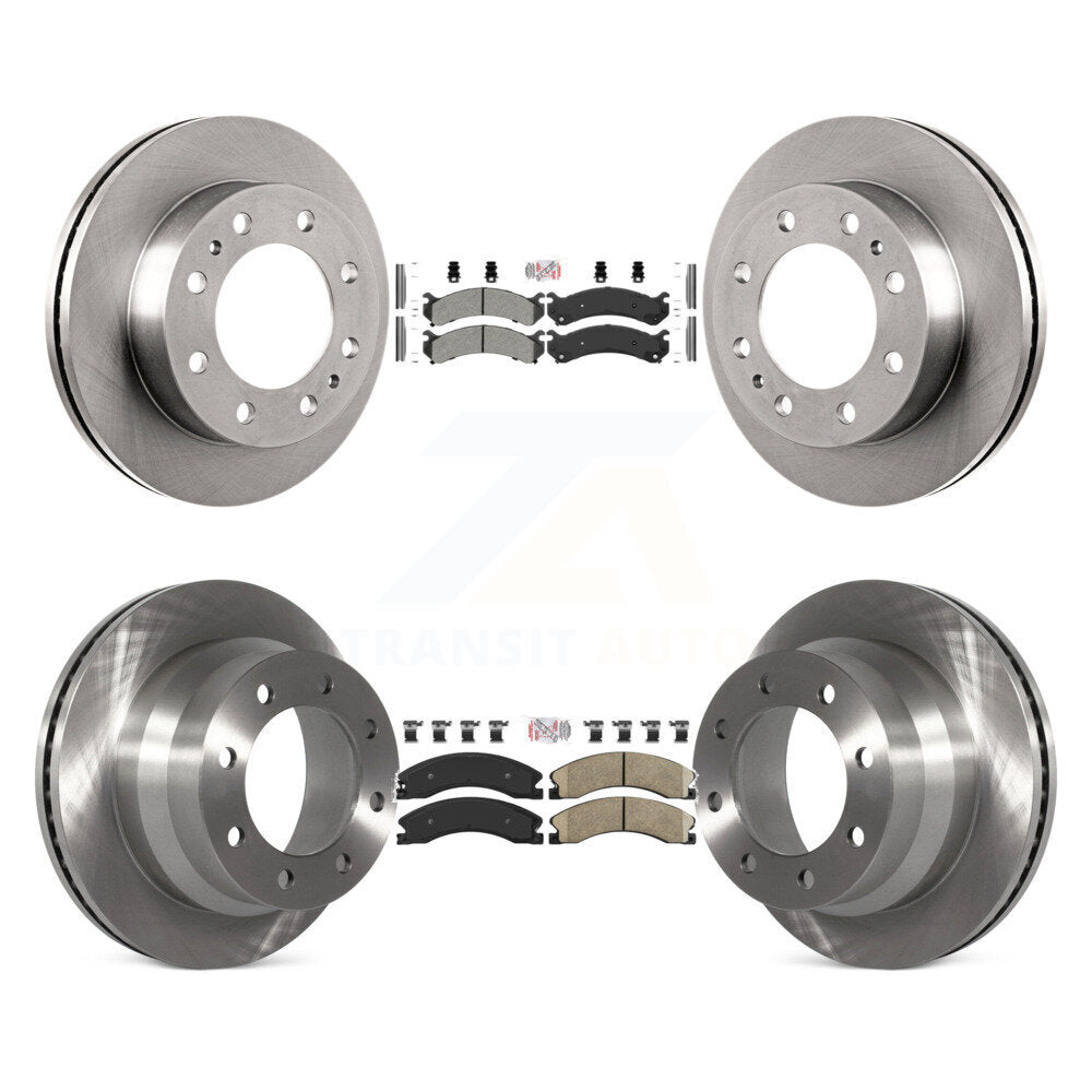 Front Semi-Metallic Rear Ceramic Pad Disc Brake Rotors Kit For Chevrolet Express 4500 GMC K8A-103646