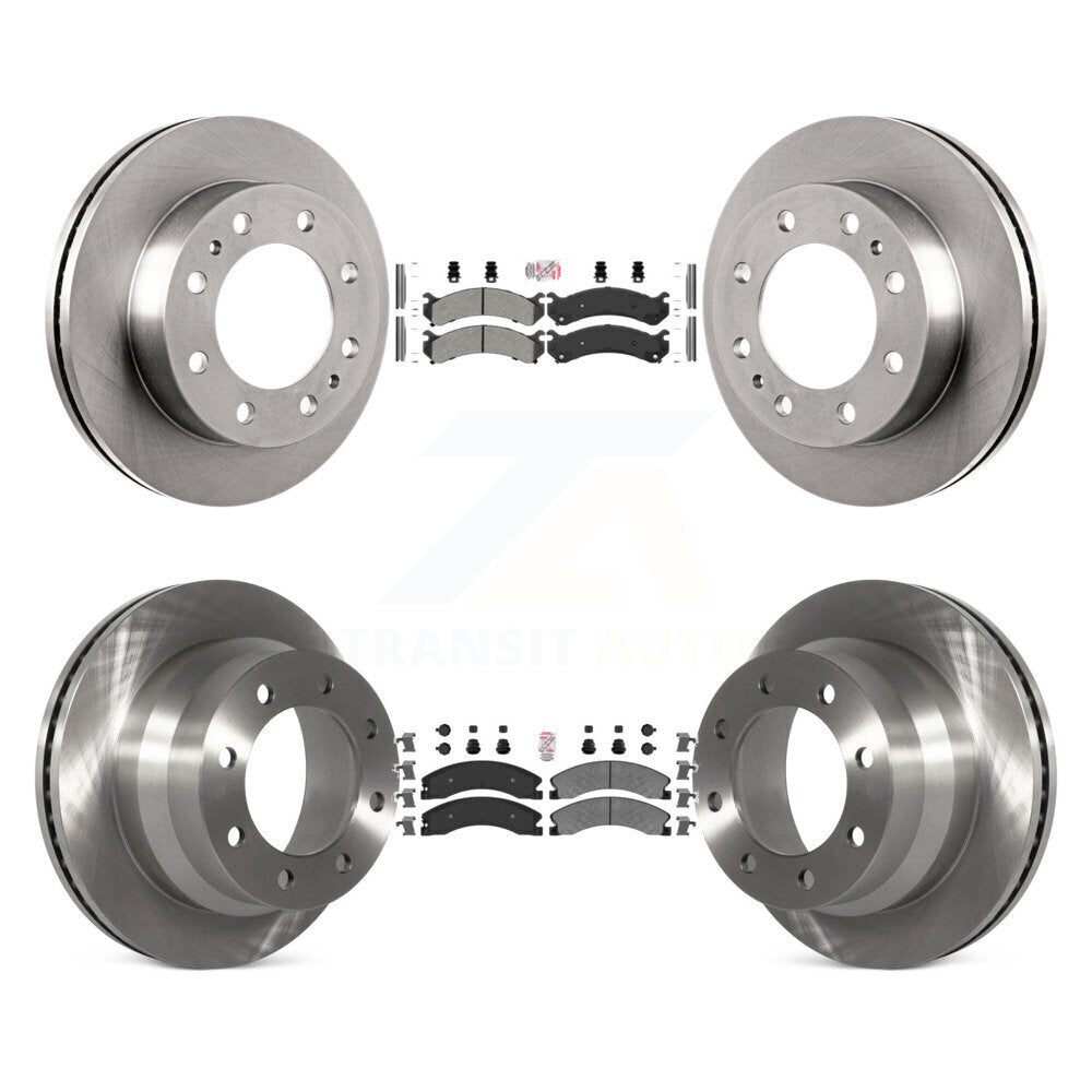 Front Rear Semi-Metallic Pad & Disc Brake Rotor Kit For Chevrolet Express 4500 GMC Savana K8A-103647