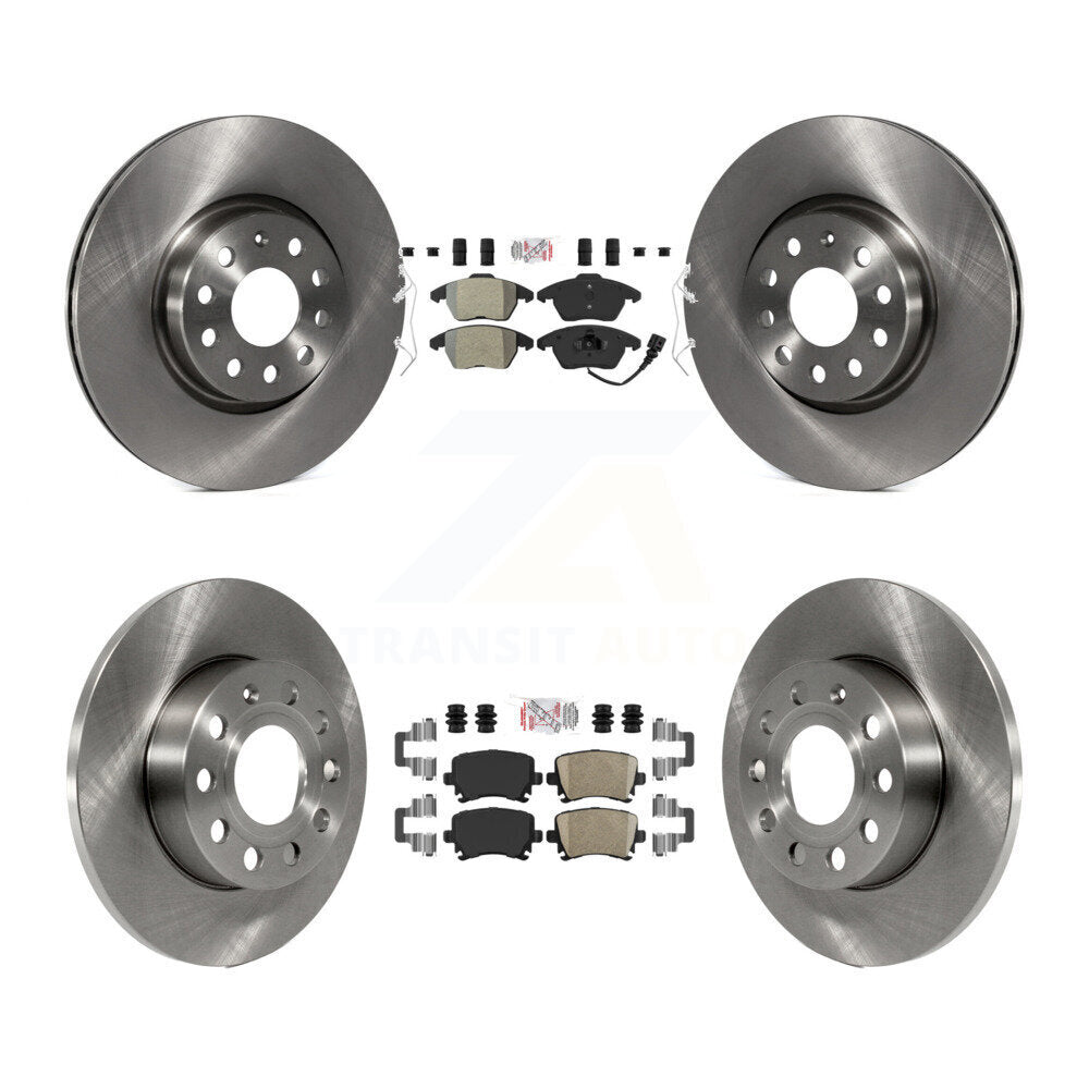 Front Semi-Metallic Rear Ceramic Pad & Disc Brake Rotor Kit For Volkswagen Rabbit Audi A3 K8A-103658