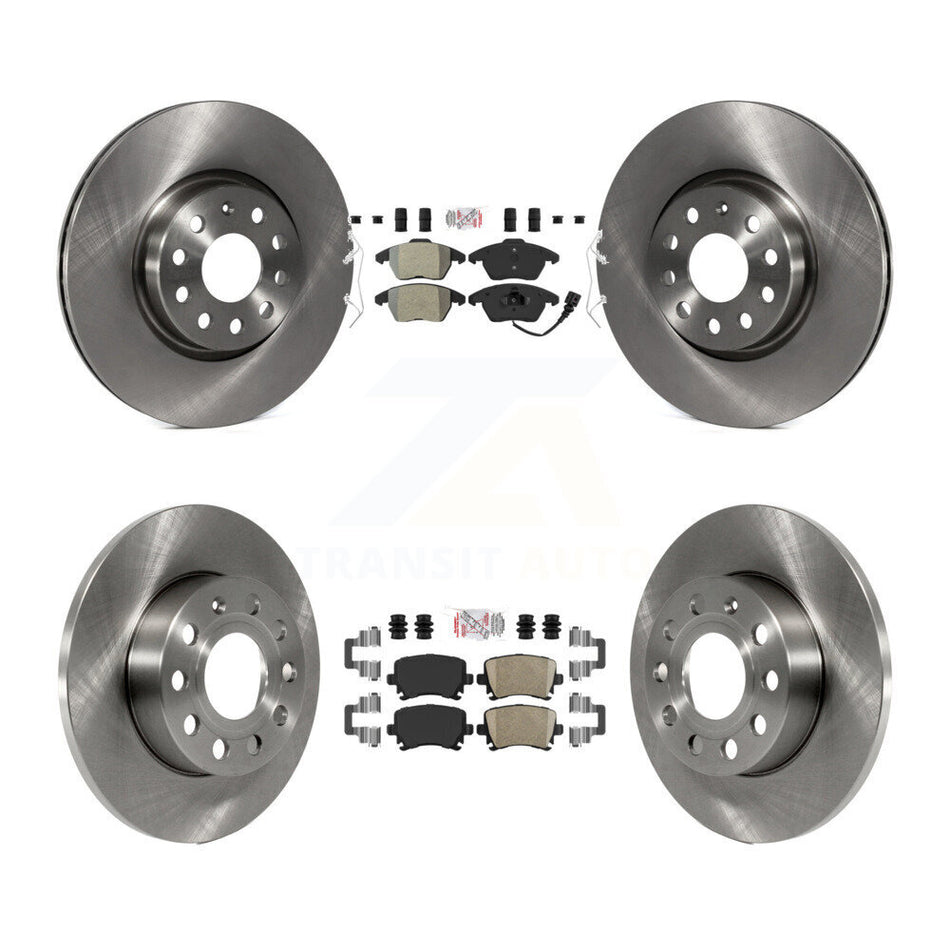 Front Semi-Metallic Rear Ceramic Pad & Disc Brake Rotor Kit For Volkswagen Rabbit Audi A3 K8A-103658