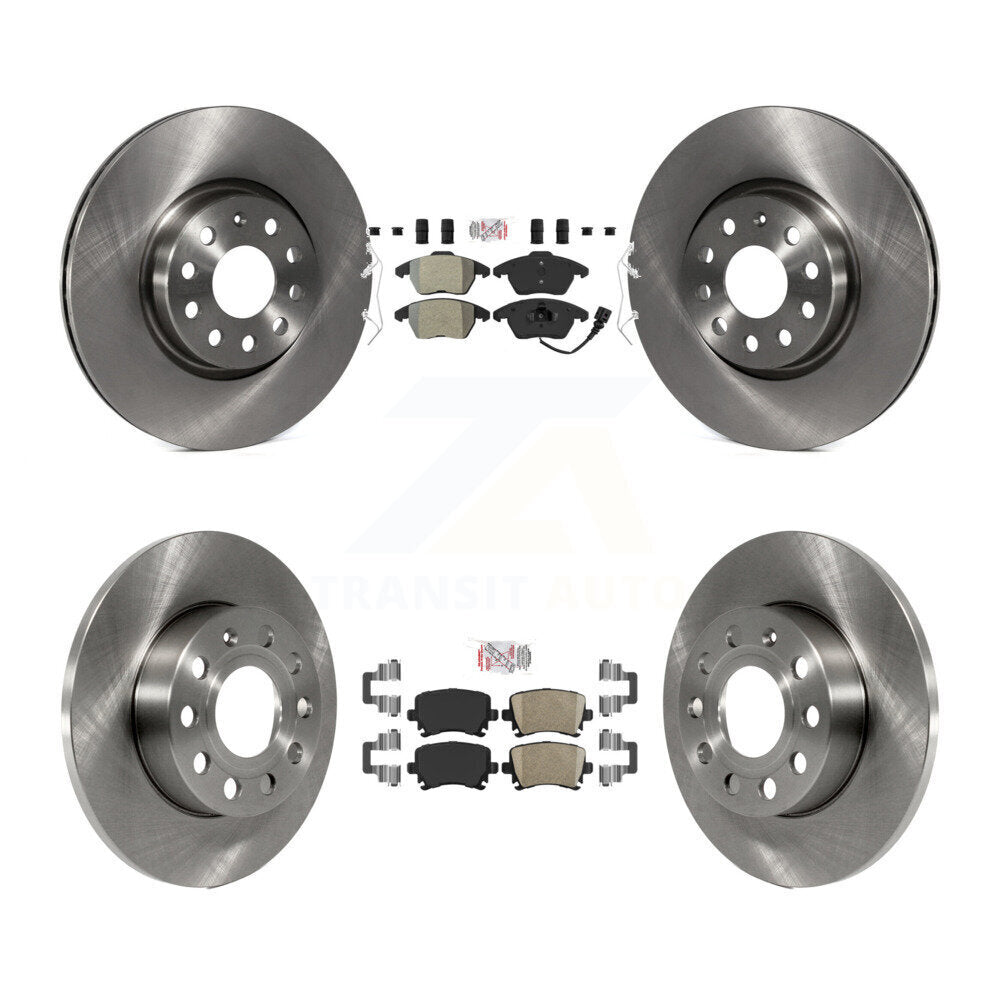 Front Semi-Metallic Rear Ceramic Pad & Disc Brake Rotor Kit For Volkswagen Rabbit Audi A3 K8A-103659