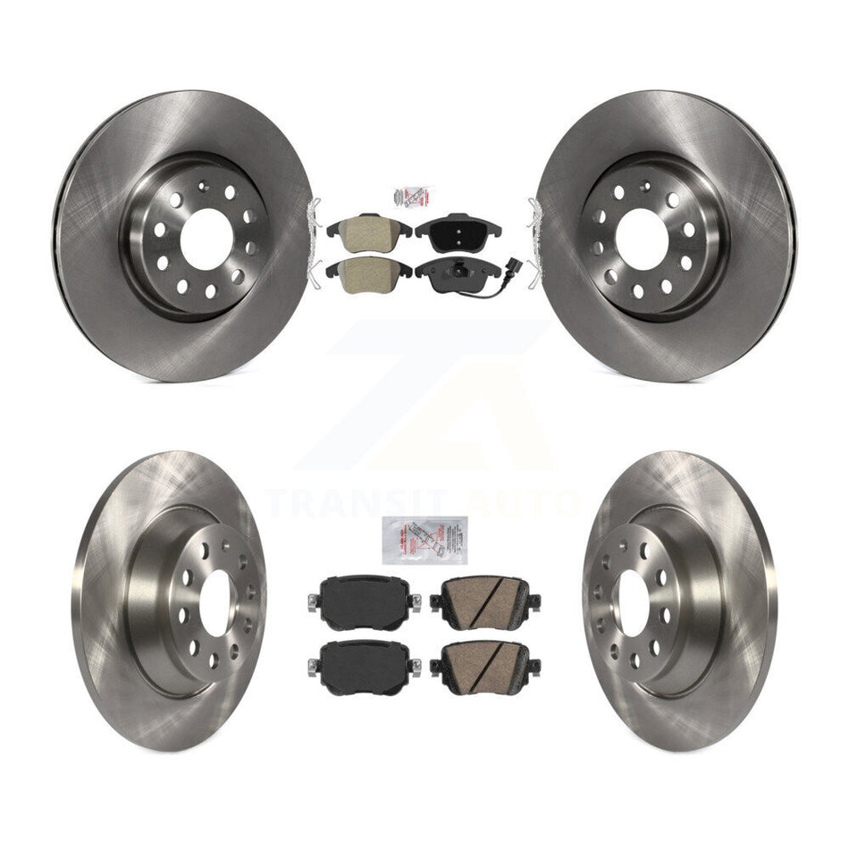 Front Semi-Metallic Rear Ceramic Pad & Disc Brake Rotor Kit For 2016-2018 Audi Q3 Quattro K8A-103668