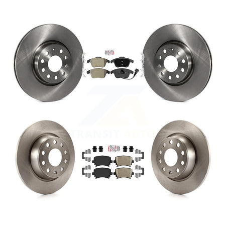 Front Semi-Metallic Rear Ceramic Pad & Disc Brake Rotor Kit For Volkswagen Tiguan Audi Q3 K8A-103672