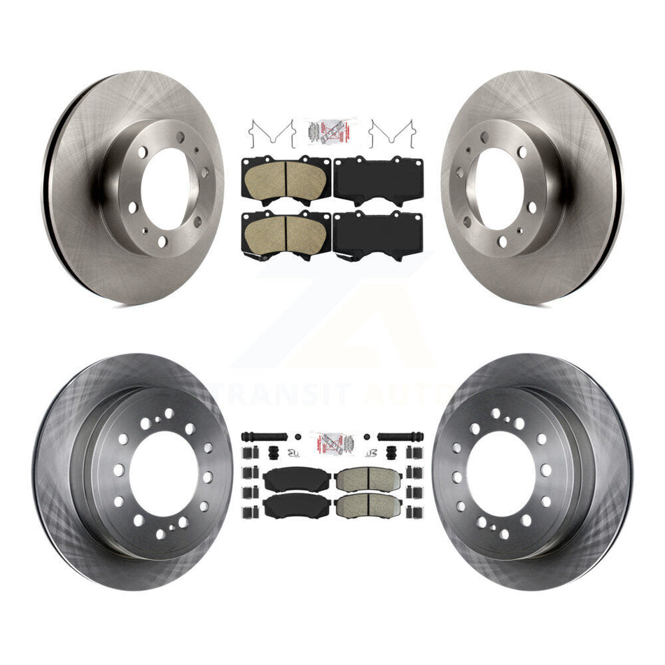 Front Ceramic Rear Semi-Metallic Pad Disc Brake Rotor Kit For 2010-2014 Toyota FJ Cruiser K8A-103684