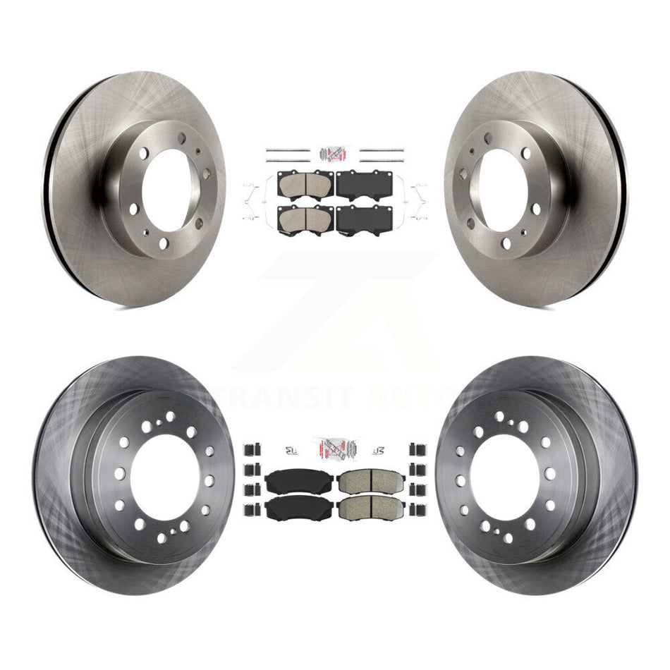 Front Ceramic Rear Semi-Metallic Pad Disc Brake Rotor Kit For 2010-2014 Toyota FJ Cruiser K8A-103685