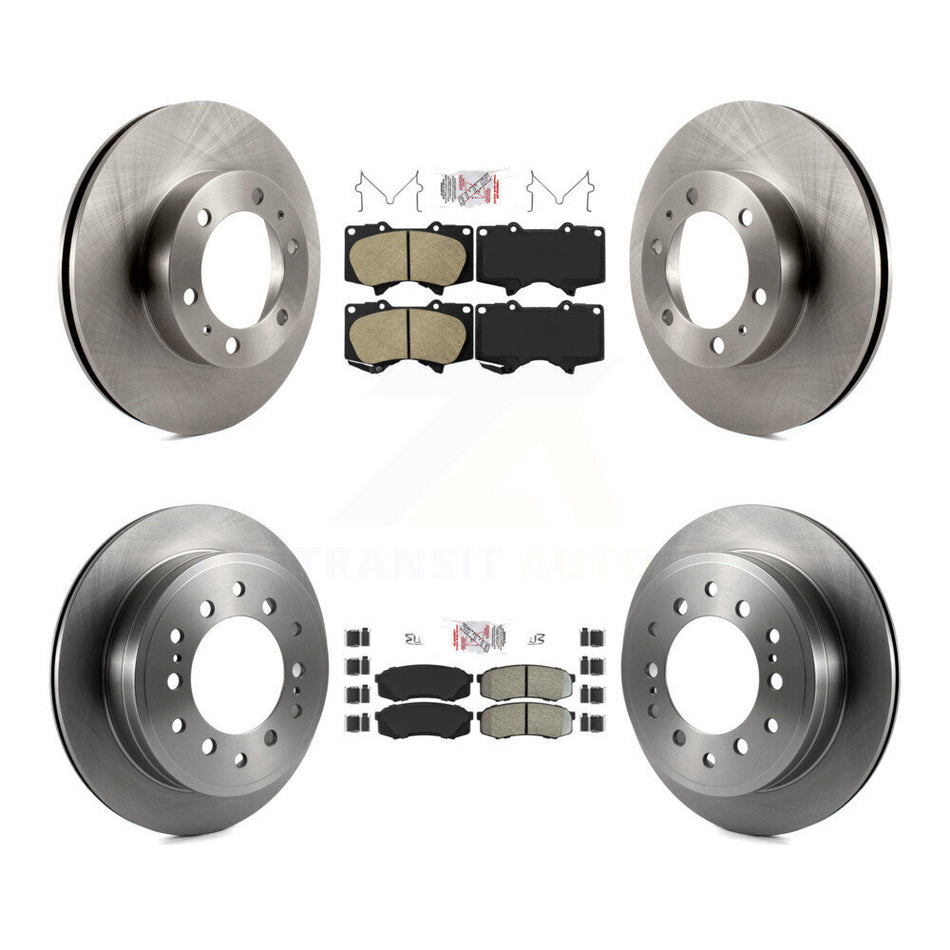 Front Ceramic Rear Semi-Metallic Pad & Disc Brake Rotor Kit For Toyota 4Runner FJ Cruiser K8A-103687