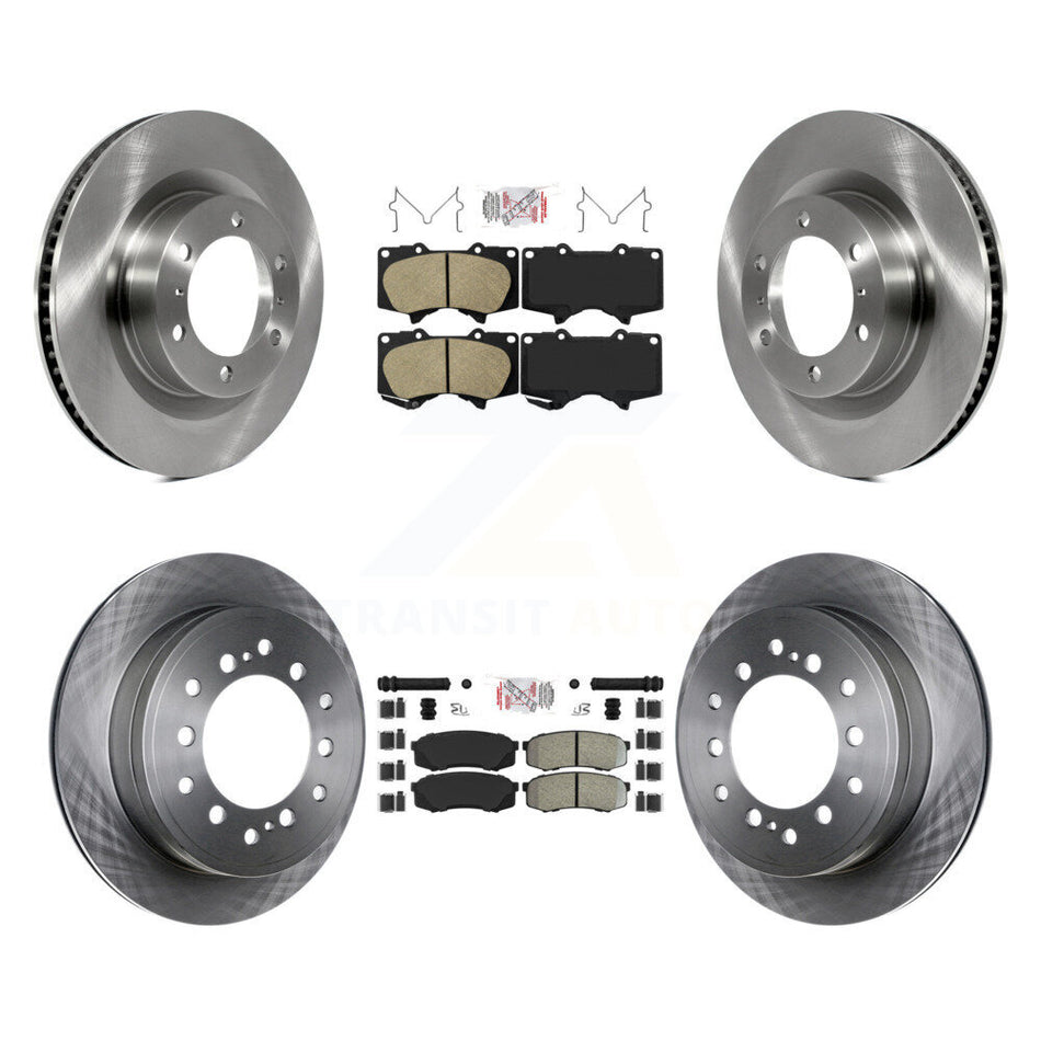 Front Ceramic Rear Semi-Metallic Pad Disc Brake Rotors Kit For Toyota 4Runner Lexus GX460 K8A-103700