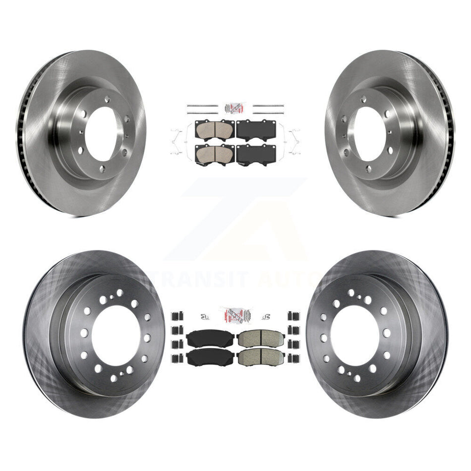Front Ceramic Rear Semi-Metallic Pad Disc Brake Rotors Kit For Toyota 4Runner Lexus GX460 K8A-103701