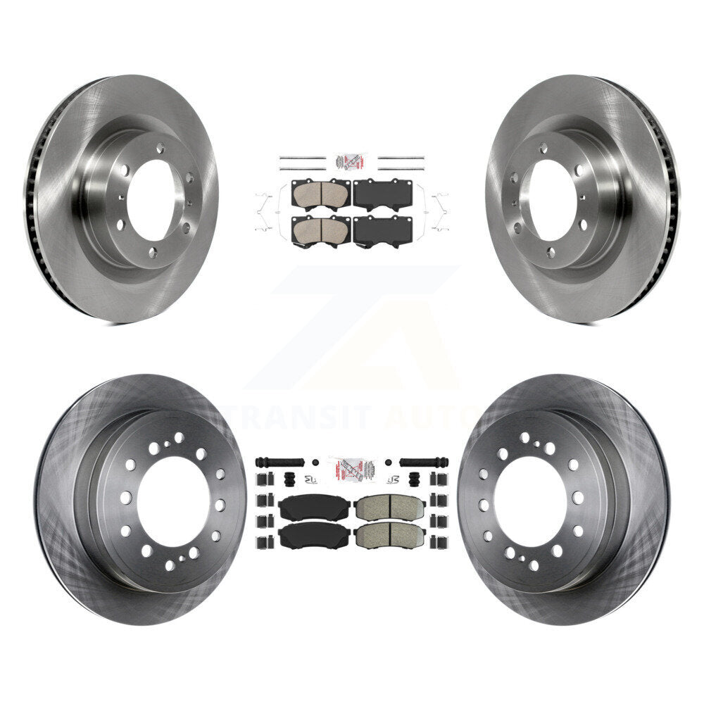 Front Ceramic Rear Semi-Metallic Pad Disc Brake Rotors Kit For Toyota 4Runner Lexus GX460 K8A-103702