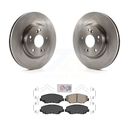 Front Disc Brake Rotors And Ceramic Pads Kit For 2012-2016 Honda CR-V FWD K8A-103744